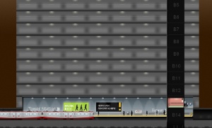 A subway station with some fake ads.